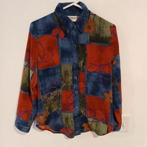 Peter Popovitch Color Block Multicolor Button Up Shirt Petite Small